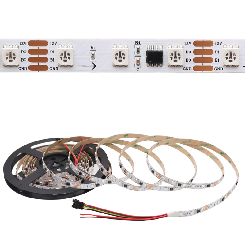 DC12V TM1914 5050SMD RGB, Breakpoint-continue,300 LEDs Addressable Digital Strip Lights, Dream Color Programmable Flexible LED Ribbon Light, 5m/16.4ft per Roll DC12V TM1914 5050SMD RGB, Breakpoint-continue,300 LEDs Addressable Digital Strip Lights, Dream Color Programmable Flexible LED Ribbon Light, 5m/16.4ft per Roll